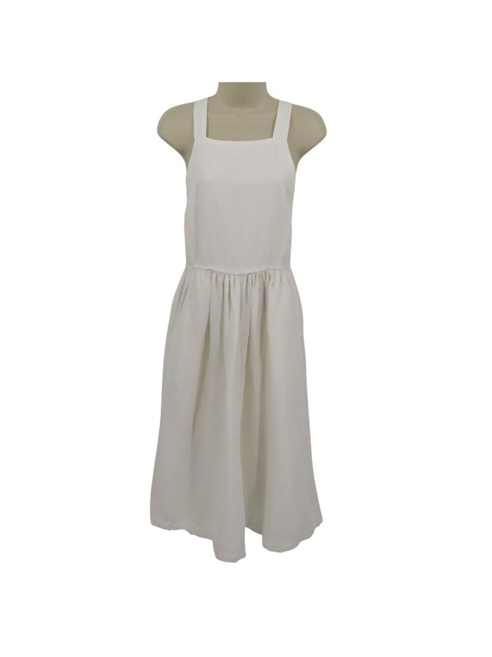 Wilfred Womens 2 White Strapless Strappy Raw Distressed Hem Linen Summer Dress